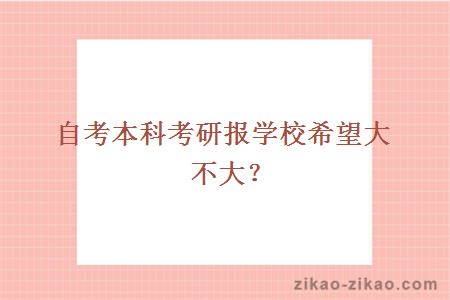 自考本科考研报学校希望大不大？