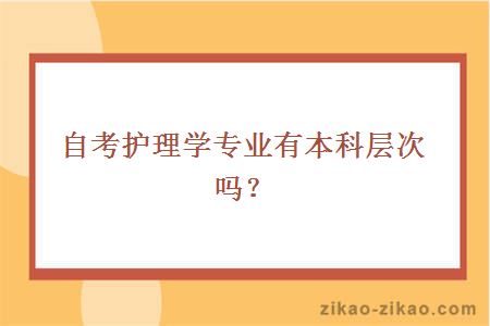 自考护理学专业有本科层次吗？