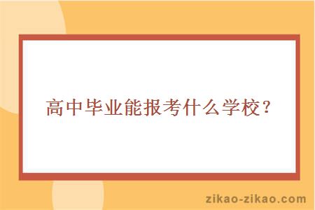 高中毕业能报考什么学校？