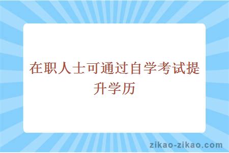 在职人士可通过自学考试提升学历