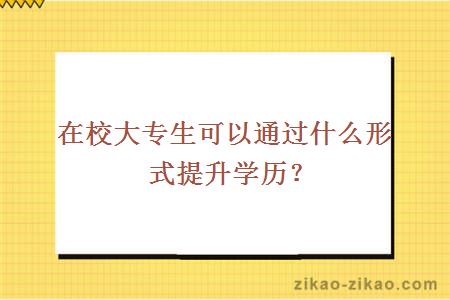 在校大专生可以通过什么形式提升学历？