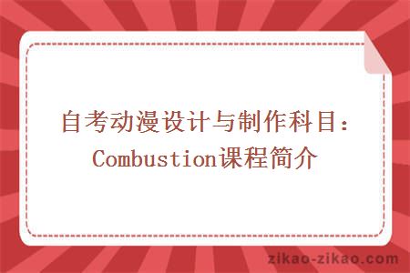 自考动漫设计与制作科目：Combustion课程简介