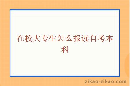 在校大专生怎么报读自考本科