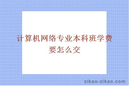 计算机网络专业本科班学费要怎么交