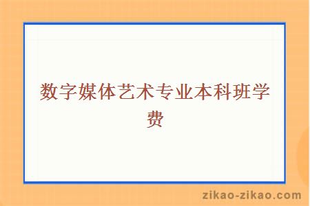 数字媒体艺术专业本科班学费