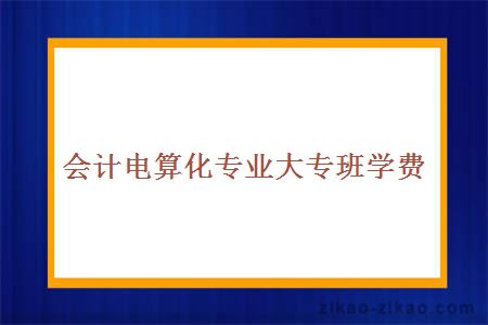 会计电算化专业大专班学费