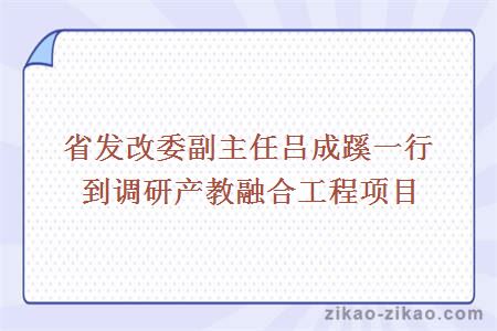 省发改委副主任吕成蹊一行到调研产教融合工程项目