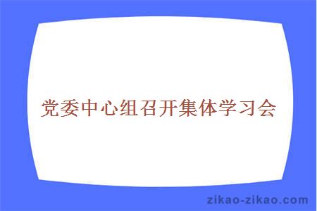 党委中心组召开集体学习会