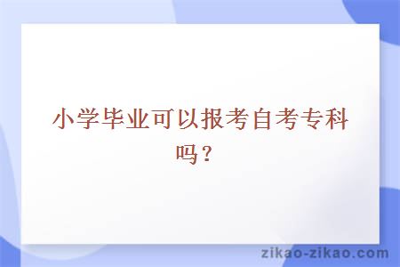 小学毕业可以报考自考专科吗？