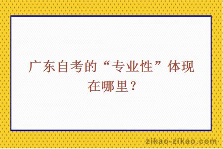 广东自考的“专业性”体现在哪里？