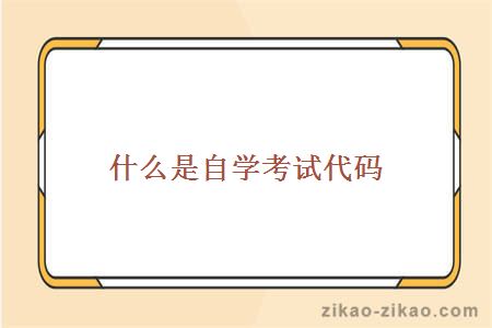 什么是自学考试代码