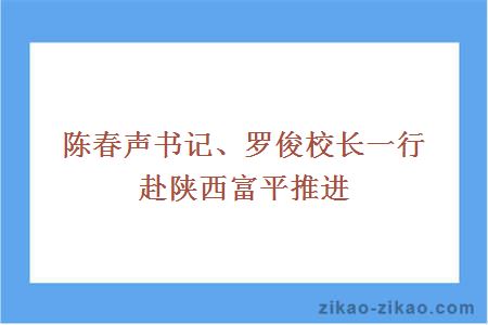 陈春声书记、罗俊校长一行赴陕西富平推进