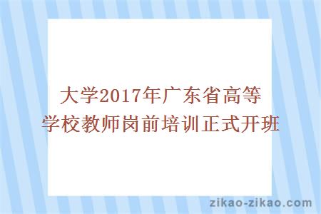 大学2017年广东省高等学校教师岗前培训正式开班