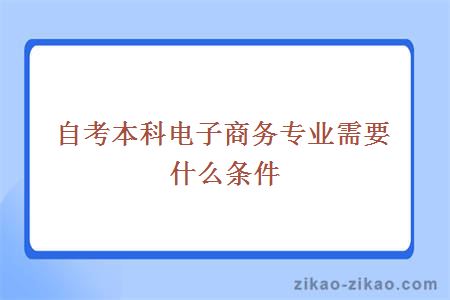 自考本科电子商务专业需要什么条件