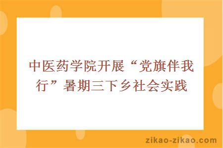 中医药学院开展“党旗伴我行”暑期三下乡社会实践