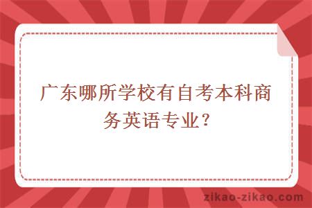 广东哪所学校有自考本科商务英语专业？