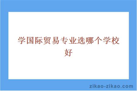 学国际贸易专业选哪个学校好