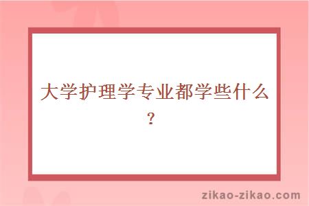 大学护理学专业都学些什么？