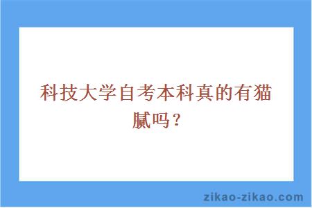 科技大学自考本科真的有猫腻吗？