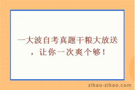 一大波自考真题干粮大放送，让你一次爽个够！