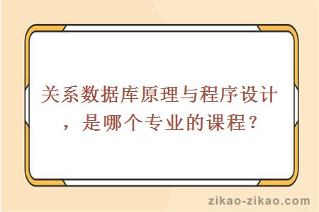 关系数据库原理与程序设计，是哪个专业的课程？