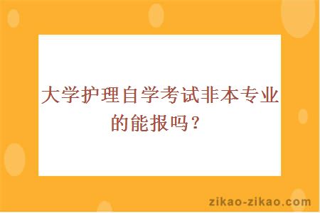 大学护理自学考试非本专业的能报吗？