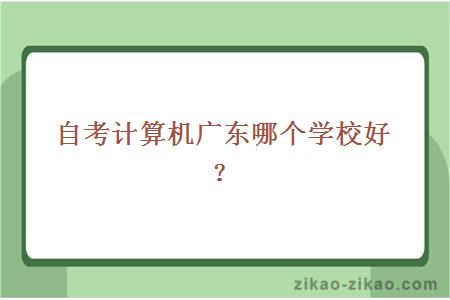 自考计算机广东哪个学校好？