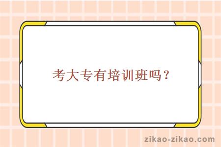 考大专有培训班吗？