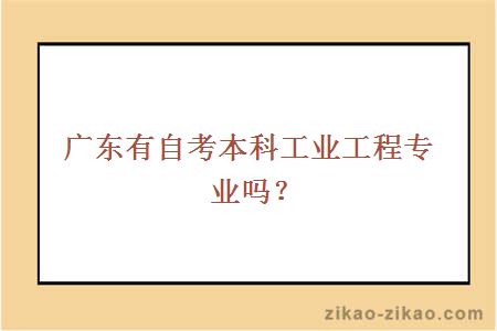 广东有自考本科工业工程专业吗？