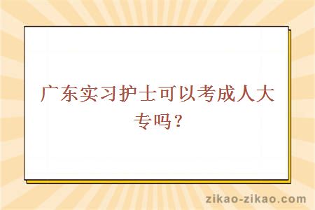 广东实习护士可以考成人大专吗？