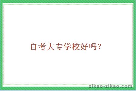 自考大专学校好吗？