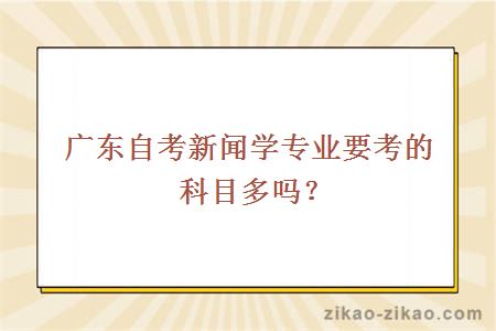 广东自考新闻学专业要考的科目多吗？