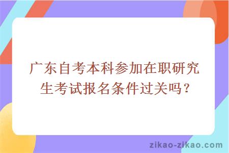 广东自考本科参加在职研究生考试报名条件过关吗？