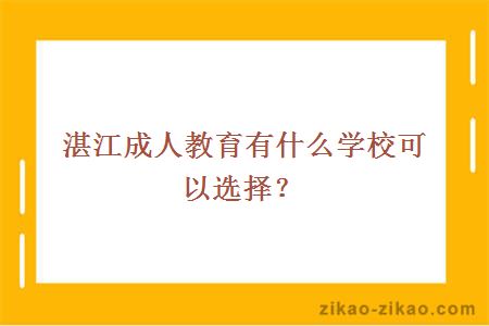 湛江成人教育有什么学校可以选择？