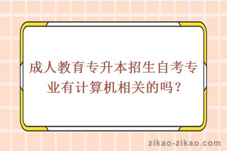 成人教育专升本招生自考专业有计算机相关的吗？