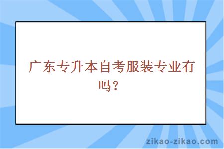 广东专升本自考服装专业有吗？