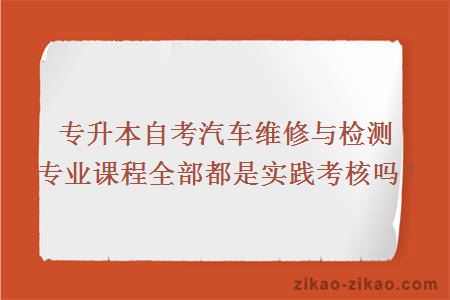 专升本自考汽车维修与检测专业课程全部都是实践考核吗？