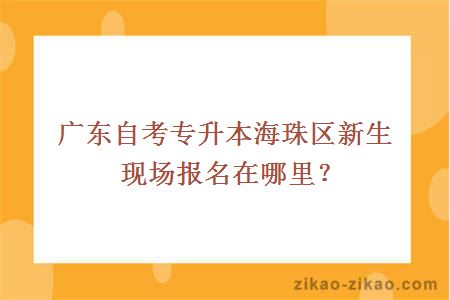 广东自考专升本海珠区新生现场报名在哪里？