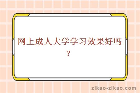 网上成人大学学习效果好吗？