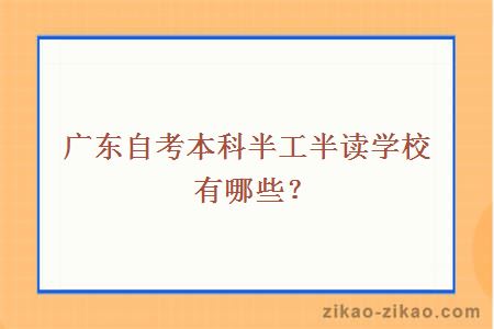 广东自考本科半工半读学校有哪些？