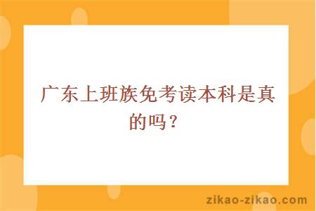 广东上班族免考读本科是真的吗？