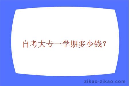 自考大专一学期多少钱？