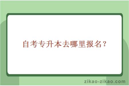 自考专升本去哪里报名？