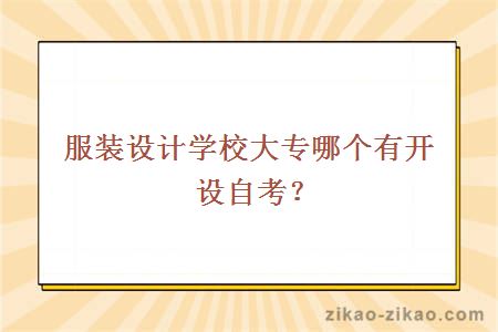 服装设计学校大专哪个有开设自考？