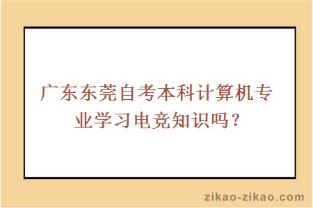 广东东莞自考本科计算机专业学习电竞知识吗？