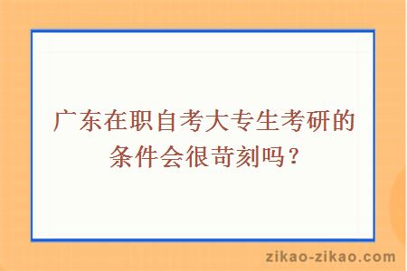 广东在职自考大专生考研的条件会很苛刻吗？