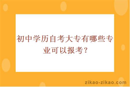 初中学历自考大专有哪些专业可以报考？