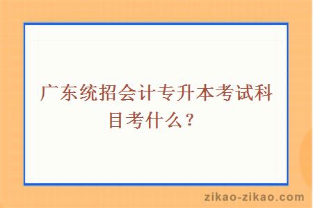 广东统招会计专升本考试科目考什么？