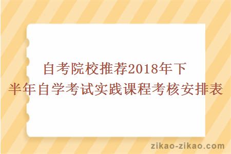 自考院校推荐2018年下半年自学考试实践课程考核安排表