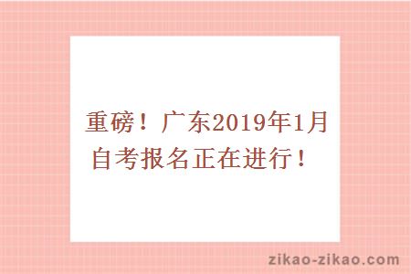 重磅！广东2019年1月自考报名正在进行！